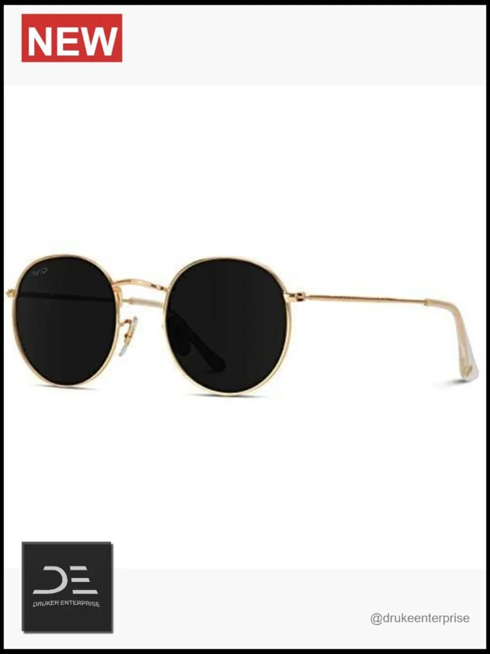 Round Polarized Sunglasses with Stainless Steel Frame